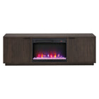 Hudson&Canal Mansfield TV Stand with 26" Crystal Fireplace for TV's up to 78" - Alder Brown-A transitional design accommodates TVs up to 78" for your entertaining space