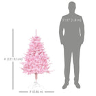 HOMCOM - Arbre de Noël Artificiel 4 Pieds à Ouverture Automatique pour Fête Rose-Les branches s'ouvriront automatiquement, économisant ainsi votre temps de montage 