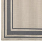 Modway Rim Solid Border Indoor/Outdoor Area Rug - 5 ft W x 8 ft L - Grey/Beige-100% Soft Polypropylene
