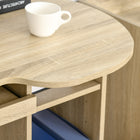 HOMCOM 49.25" Computer Desk with Drawers - Natural-The handle is convenient to open and close the drawer