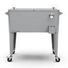 Permasteel 80 qt Retro Rolling Patio Cooler with Divider - Grey-The removable divider allows for five configurable styles to meet your needs 