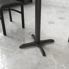 Flash Furniture – Pied de table de restaurant en fonte d’acier 22 x 22 po, base en X, colonne hauteur table 3 po de diam., noir-Configuration de la base en X