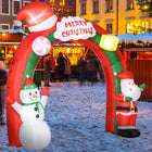HOMCOM 9' Inflatable Archway with Santa Christmas Decoration-White LED lights to create a jolly, magical, and eye-catching effect 
