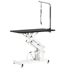 PawHut Height Adjustable Pet Grooming Table for Dogs - Black-Removable lockable table top for easy cleaning and replacement