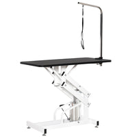 PawHut - Table de Toilette pour Chien Réglable en Hauteur - Noir-Plateau de table amovible et verrouillable pour un nettoyage et un remplacement faciles