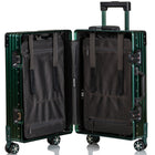CHAMPS Elite Collection Aluminium Carry-on Luggage Case - Green-8 360-Degree Spinner Wheels