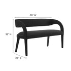Modway Pinnacle Boucle Fabric Accent Bench - Black-Boucle Fabric Upholstery