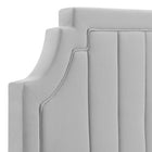 Modway Alyona Channel Tufted Performance Velvet Twin Headboard - Light Grey-3 Mounting Positions