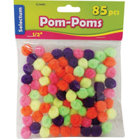 Selectum 0.5" Pom Pom - 85 Pack-Pom Poms - Assorted Colours