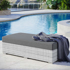 Modway Convene Outdoor Patio Rectangular Ottoman - Light Grey/Charcoal-Powder-Coated Aluminum Frame
