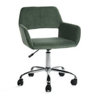 Homy Casa Velvet Upholstered Task Chair - Cactus -Chrome finished and stainless steel base with casters offers 360 degree mobility