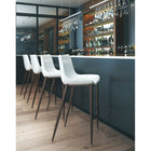 Zuo Magnus Barstool - White/Walnut - Set of 2-Dimensions: 21.7" L x 20.7" W x 43.3" H