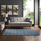Modway Frame Transitional Moroccan Trellis Area Rug - 8 ft W x 10 ft L - Moroccan Blue/Ivory-Protect Floors From Traffic/Furniture