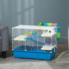 PawHut 31" Large Hamster Cage with Tunnel Tube System - Blue-The front door allows you access to your hamster easily