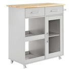 Modway Culinary Kitchen Cart With Towel Bar - Light Grey Natural-Modern Kitchen Cart