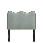 Modway Athena Striped Fabric Upholstered Twin Size Headboard - Spa Blue Stripe-Assembly Required