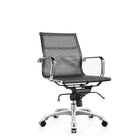 Plata Import Martha Office Chair Mesh Low Back Adjustable Height Metal Frame - Black-Metal frame with black mesh