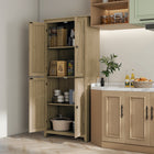 HOMCOM 72" H Freestanding Kitchen Pantry and Buffet Cabinet - Natural-Four magnetic doors are easy to open and close 