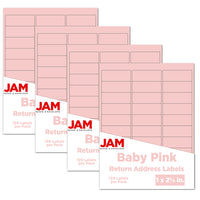 JAM Paper Mailing Address Labels, 1 x 2 5/8, Baby Pink, 4 sets of 120 (4052895g)-Baby pink