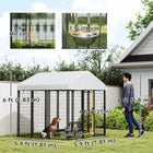PawHut - Chenil pour chien d’extérieur en fil métallique avec toit 6 pi x 6 pi x 6 pi-Reliez plusieurs chenils ensemble sans pièces ou panneaux supplémentaires 