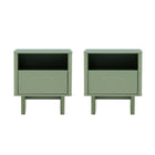 Manhattan Comfort Ella 39.4" Modern Nightstand 2-Piece Set - Sage Green-Modern Nightstand for Bedroom and Living Room Use. Set of 2