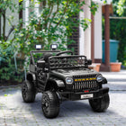 Qaba 12V Kids Ride on Truck Car with Remote Control, Openable Doors - Black-Remote control features three speeds, self-driving option available for children 