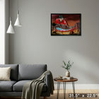 Jarome Iginla 20x29 Flames Skyline-H - Toile encadree - 31" x 22"-Prêt à accrocher - livré entièrement assemblé