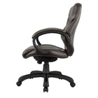 Nicer Furniture - fauteuil de direction en cuir véritable avec dossier central - expresso-Hauteur du siège réglable (19,5"–22") pour s'adapter aux différentes préférences des utilisateurs