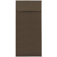 JAM Paper Enveloppes à ouverture au sommet en papier recyclé avec ferm. gommée, 4 1/8 x 9 1/2 po, brun chocolat, 1000/paquet-Brun chocolat