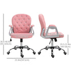 Vinsetto - Chaise d’ordinateur pivotante à 360-degrés - rose-Siège pivotant à 360 degrés pour une mobilité aisée et une exécution optimale des tâches