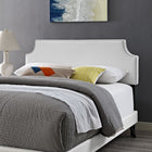Modway Laura Vinyl Queen Platform Bed with Round Splayed Legs - White-Mounts in Four Locations