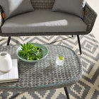 Modway - Endeavor Terrasse extérieure Rotin en osier Table basse - Gris-Cadre en aluminium revêtu en poudre