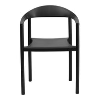 Flash Furniture – Chaise de café en plastique de la collection Hercules, empilable, capacité de 1000 lb, noire-Chaise empilable multi-usages
