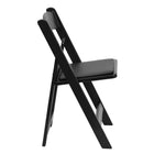 Flash Furniture HERCULES Series Black Resin Folding Chair with Black Vinyl Padded Seat-Lightweight Design