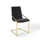 Modway Pitch Performance Velvet Dining Armchair - Gold/Black - 2 Pack-Performance Velvet Upholstery
