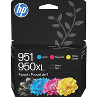 HP 950XL Black High Yield & 951 Cyan, Magenta and Yellow Original Ink Cartridges, 4 Pack (C2P01FN)-Colours: Black, cyan, magenta, yellow