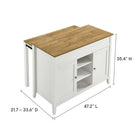 Modway Garland 3-Piece Kitchen Island and Stool Set - Oak White-MDF, Particleboard, and Paper Laminate