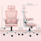 Vinsetto - Chaise de bureau en maille avec appui-tête réglable et soutien lombaire - rose-Le tissu en maille est respirant et doux