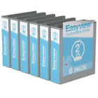 Davis Group Easyview Premium Binder - Round Ring - Customizable - 2" - Grey - 6 Pack-3 Ring Binder