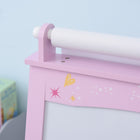Qaba - Chevalet d’art en bois 3 en 1 pour enfants avec rouleau de papier, tableau double face craie & tableau blanc - rose-Fabriqué en MDF avec une conception en forme de A, robuste et durable 