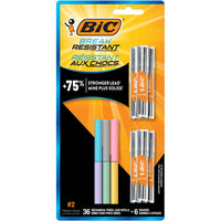 BIC Break Resistant Mechanical Pencil Lead Refills - Medium Point - 0.7 mm - B - 36 Pack-One 12-count pack of refills including 6 eraser refills and 6 tubes of lead refills totalling 36 leads