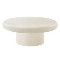 Modway Argos Indoor/Outdoor Patio Concrete Round Coffee Table - White-34 Inch Round Coffee Table