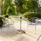 Flash Furniture – Table ronde de 31,5 po en aluminium avec 2 sièges à traverses, intérieur/extérieur (TLH32RD017BCHR2)-31,50 larg. x 31,50 prof. x 27,25 haut. (po)/rond