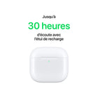 Apple - AirPods 4-Autonomie Longue Durée - Obtenez jusqu'à 5 heures d'écoute par charge6, et jusqu'à 30 heures d'écoute au total avec l'étui de recharge