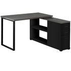 Monarch Specialties 7433 Computer Desk - Black/Grey Top Left/Right Facing Corner-This versatile l shape computer desk with left or right setup options is perfect for the modern home office with its fashionable style.