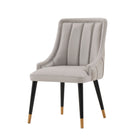 Manhattan Comfort Eda 22.83" Modern Leatherette and Velvet Upholstered Dining Chair - Grey - Set of 2-10