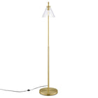 Modway Element Transparent Glass Glass and Metal Floor Lamp - Satin Brass-LED Compatible