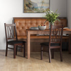 HOMCOM Farmhouse Dining Chairs with PU Leather Seat & Wood Frame - Dark Brown - Set of 2-Painted surface is water-resistant and easy to clean