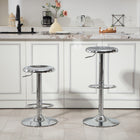 HOMCOM Adjustable Steel Breakfast Bar Stools - Silver - 2 Pack-Robust steel frame supports up to 264 lbs (120 kg) for safety
