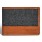 Champs - Portefeuille Center Wing en Cuir Denim - Beige/Noir-Portefeuille en cuir à ouverture centrale dans une boîte cadeau
